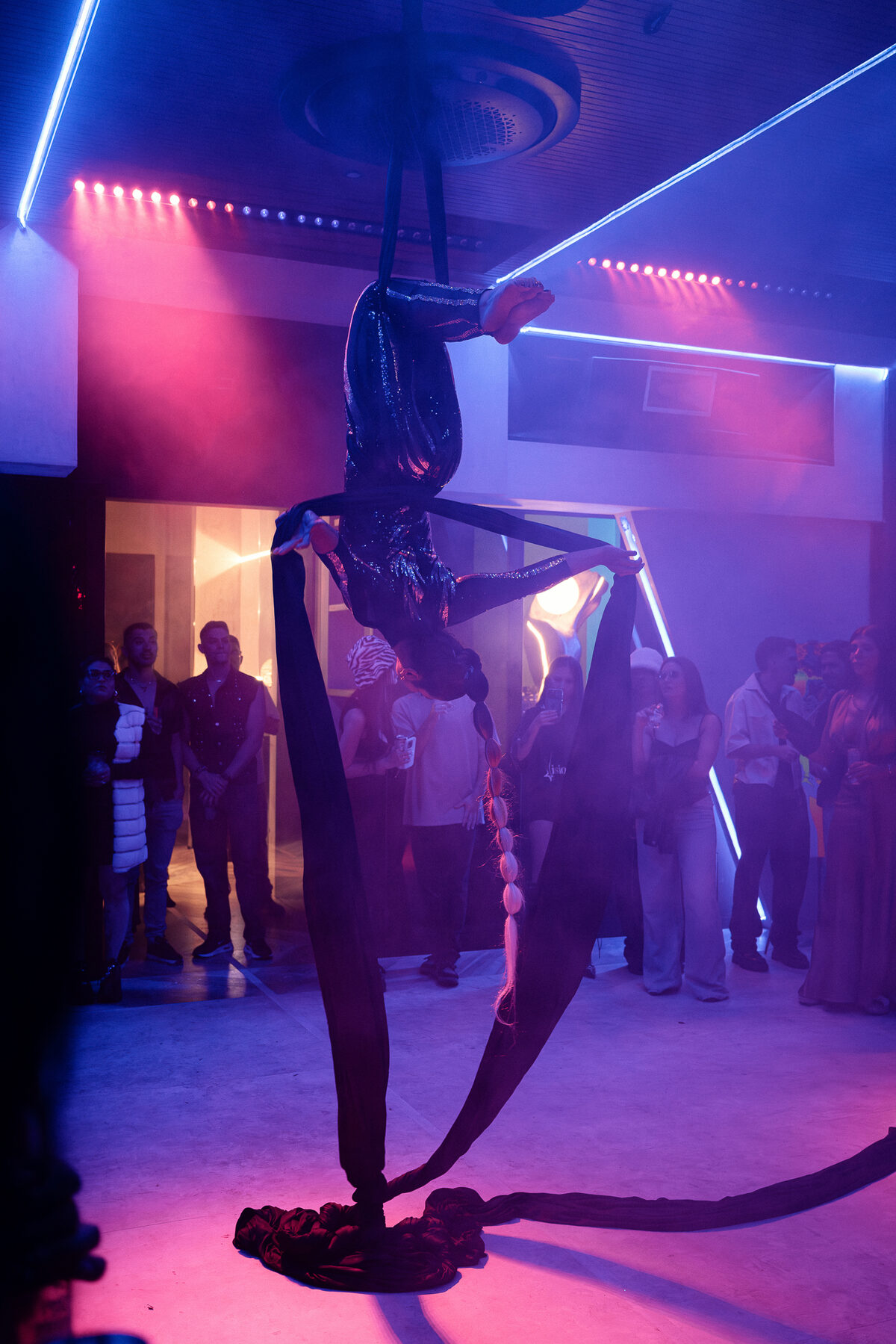Live performance under colored light