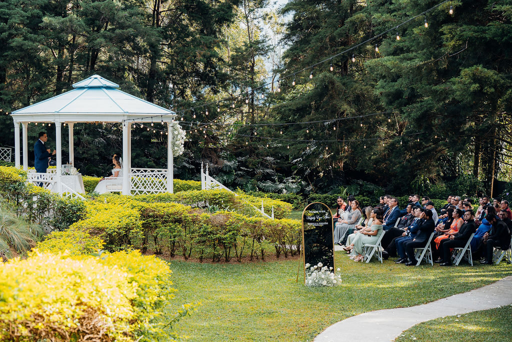 A garden ceremony by day