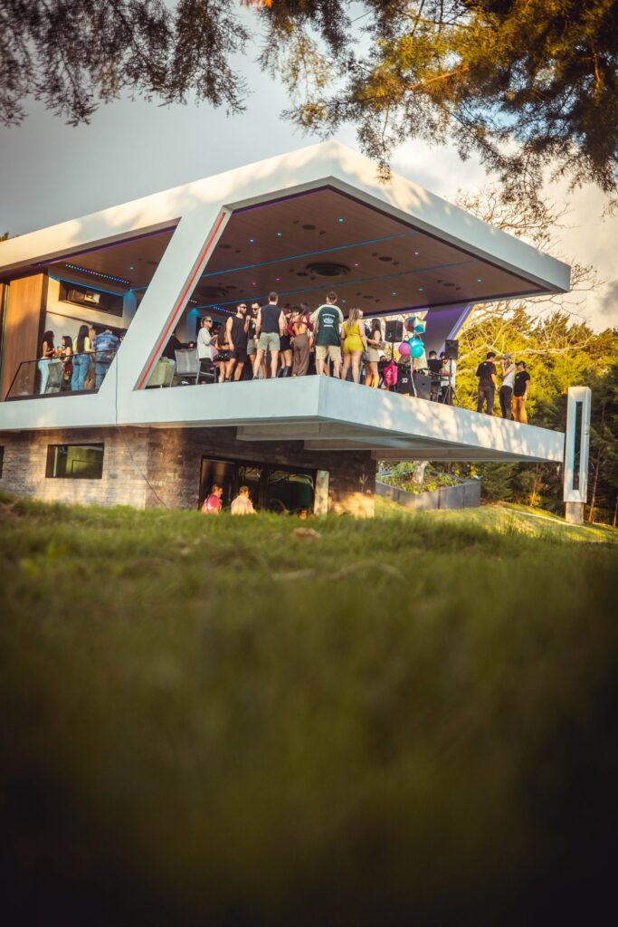 Open-air architecture of the Nebulae Yogadeck shala